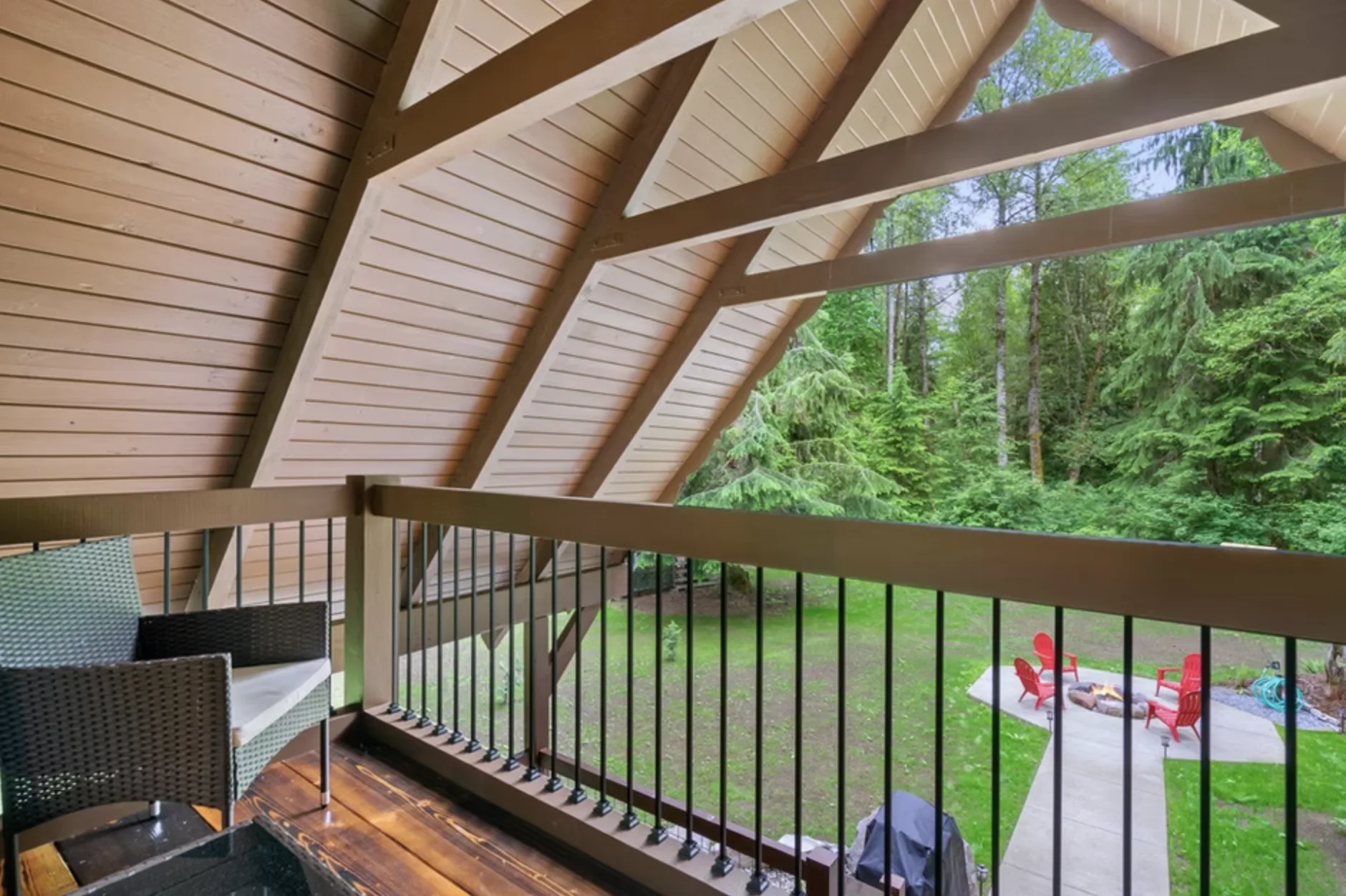 Living room with warm mountain light