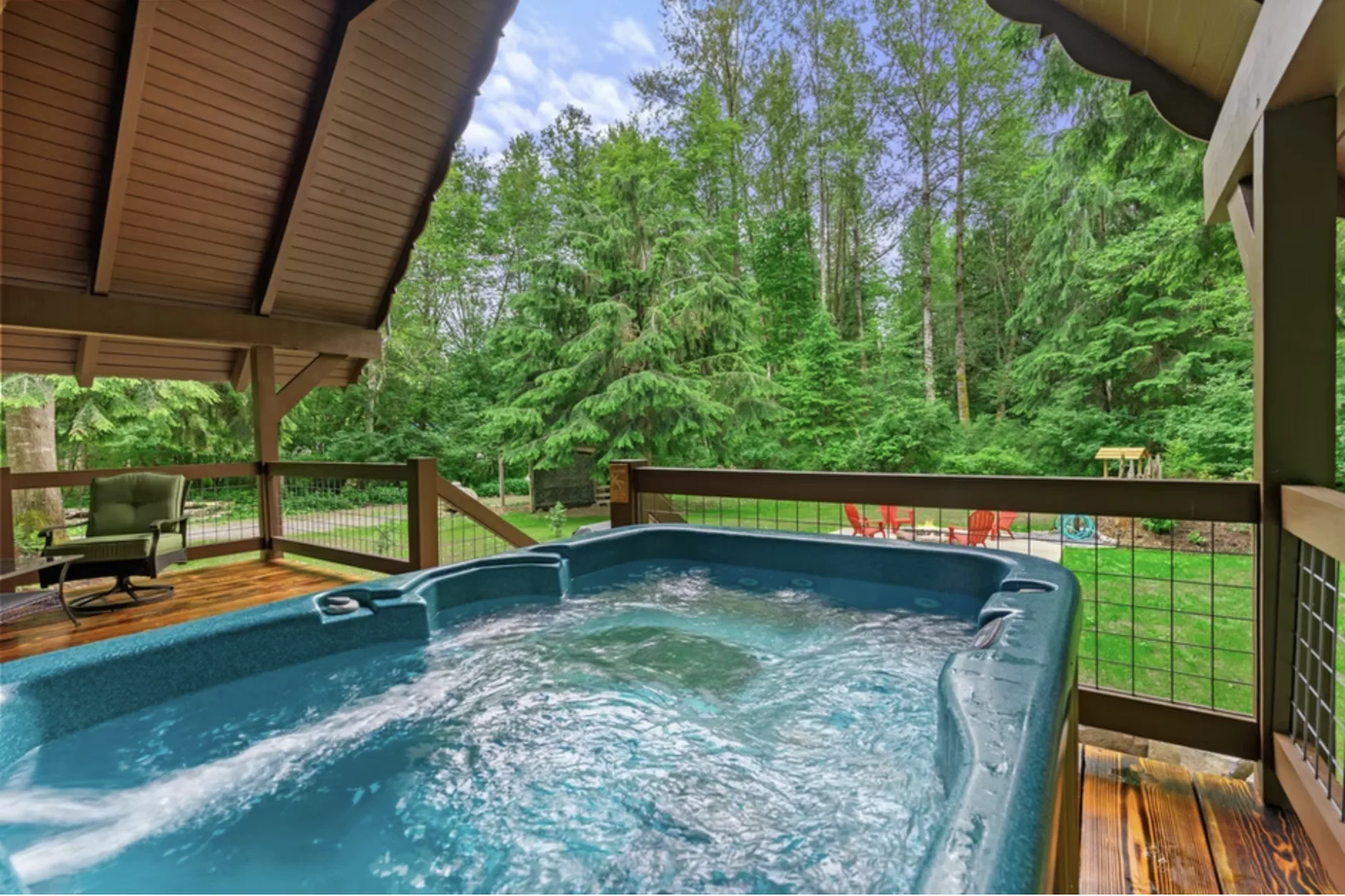 Morning light filtering through forest canopy at Redtail Rendezvous