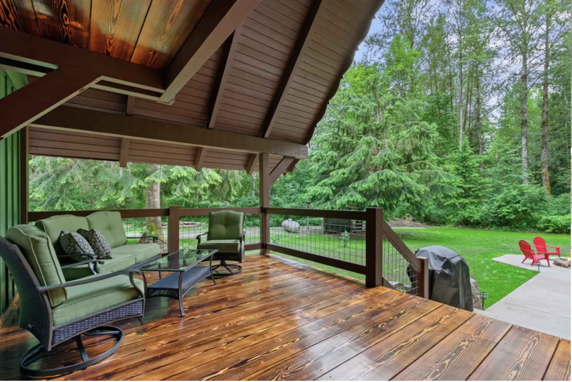 Private parking area with EV charger